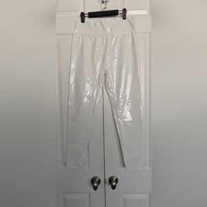 NWT White PU Leggings, Size XL